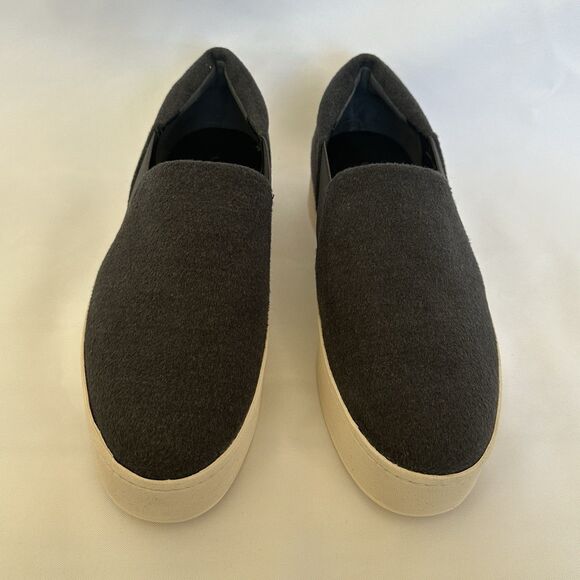 Vince Women's Warren Flannel Wool Platform Sneaker Slip On Shoe in Gray Size 9.5 - Picture 4 of 11